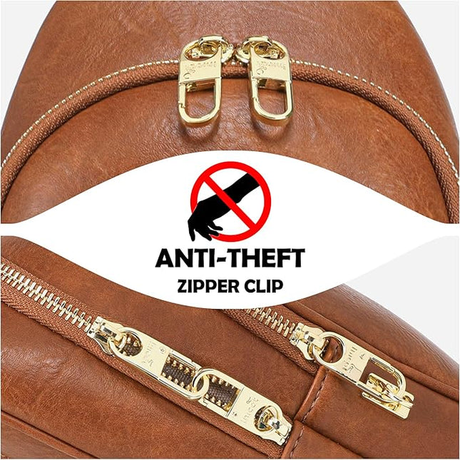 Anti Theft Crossbody Bags for Women Leather Sling Bag Cross Body Travel Purse Chest Bags Fanny Pack Gift Teen Girl