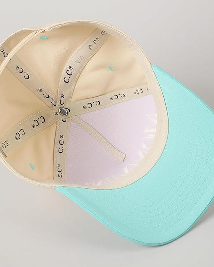 MIRMARU Two-Tone Vintage Canvas Trucker Hats for Men & Women, Adjustable Size Baseball Caps with Trendy Embroidered Design
