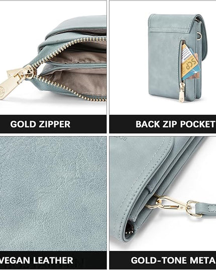 BOSTANTEN Vegan Leather Small Crossbody Bags for Women Designer Cell Phone Bag Wallet Purses Adjustable Strap
