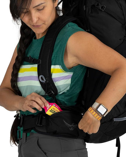 Osprey Tempest 44L Women's Lightweight Hiking Backpack - Daypack for Travel & Camping, Red Pampas/Coal Grey, XS/S