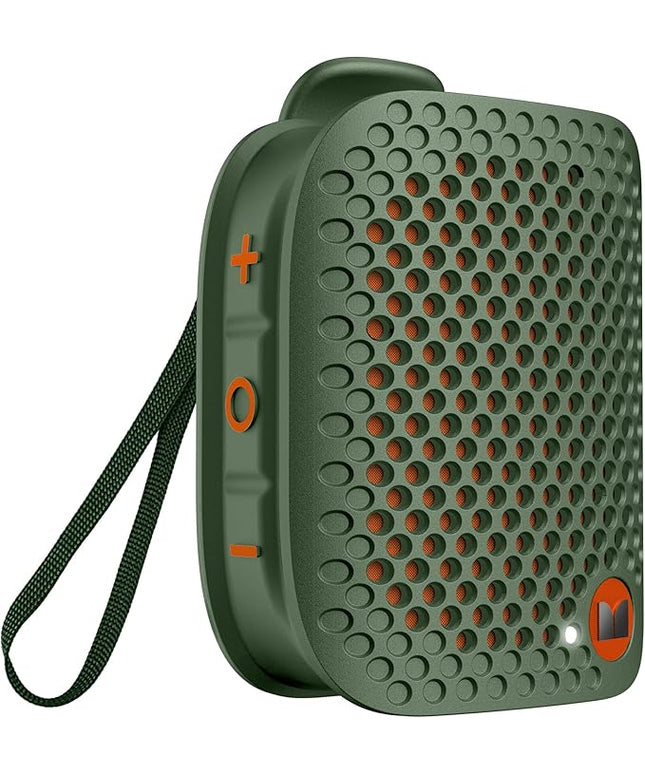 Monster Blaster Micro Wearable Bluetooth Speaker, Clip-On Wireless Small Portable Speaker with Built-in Mic (Non-Magnetic), IPX7 Waterproof, TWS, Hands-Free Music/Calls for Work/Cycling/Running, Green