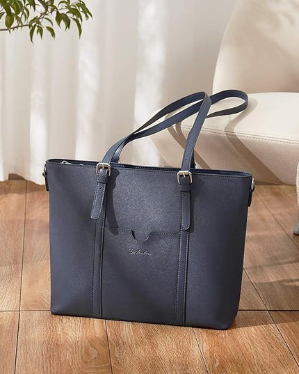 BOSTANTEN Leather Laptop Bag Work Tote for Women Shoulder Handbag Briefcase 15.6 inch Satchel Computer Bag