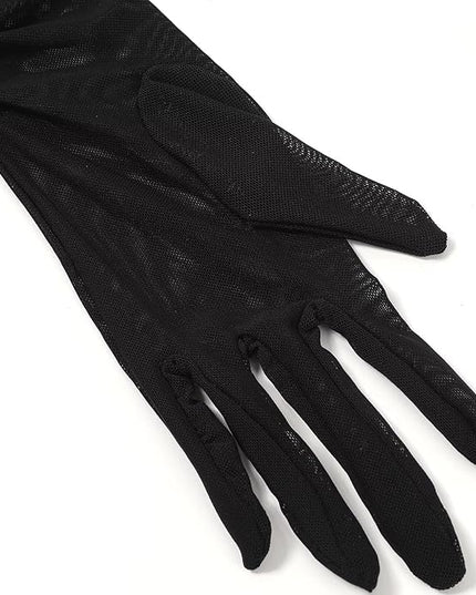 Hazhlko Women's Super Long Stretchy Ruched Mesh Tulle Sheer Gloves Costume Opera Party 1920's Dance Gloves