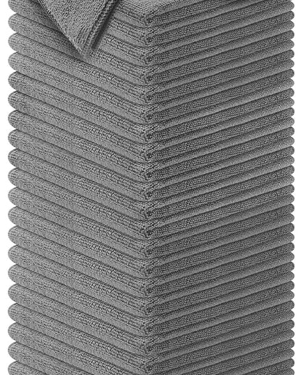 USANOOKS Microfiber Cleaning Cloth Grey - 50 Pcs (12.5"x12.5") - High Performance - 1200 Washes, Ultra Absorbent Microfiber Towel Weave Grime & Liquid for Streak-Free Mirror Shine - Car Washing Cloth