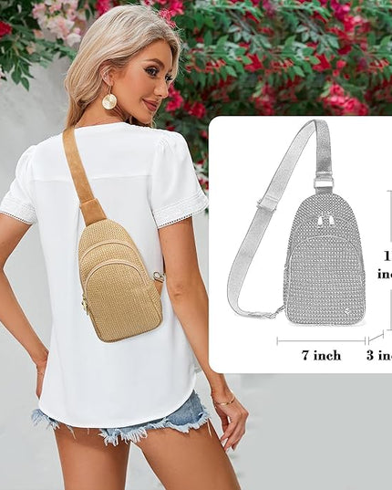INICAT Faux Straw Crossbody Bags Beach Gifts Valentines Day Her Cruise Ship Essentials Women Summer Small Sling Purses
