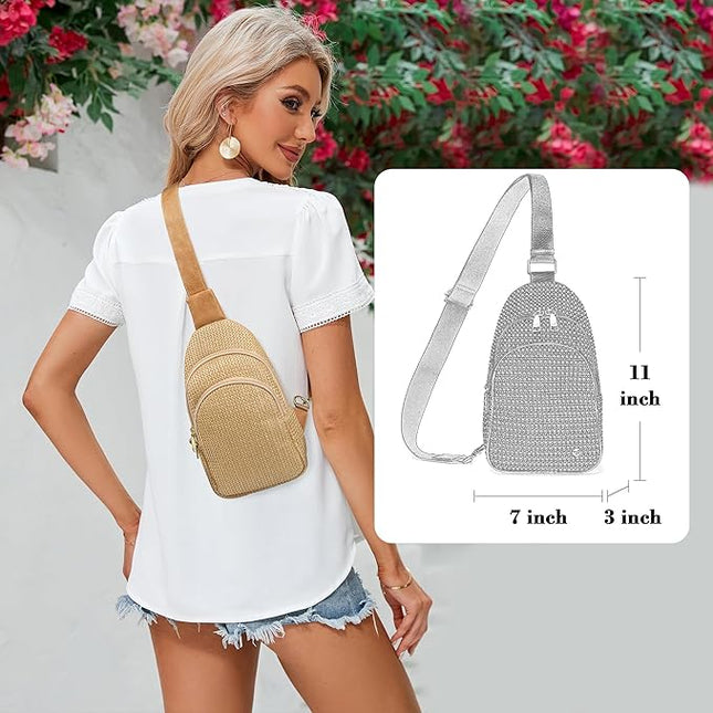 INICAT Faux Straw Crossbody Bags Beach Gifts Valentines Day Her Cruise Ship Essentials Women Summer Small Sling Purses