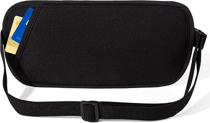 Money Belt - Slim Passport Holder RFID Blocking Travel Wallet Undercover Fanny Packs for Men Women - Black