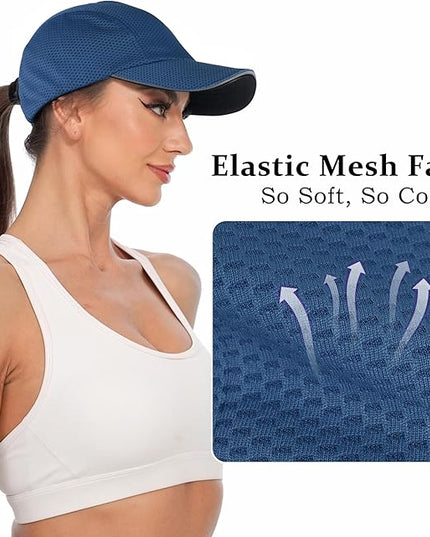 GADIEMKENSD Women's Race Day Running Cap Performance Mesh Hat - Excellent Ventilation, Lightweight, Reflective Safety