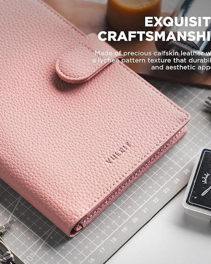 VULKIT Leather Passport Wallet for 2 Passports Slim Double Passport Holder RFID Blocking Passport Travel Wallet with ID Window for Women