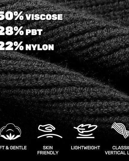 OKKLE Unisex LED Beanie with Light, USB Rechargeable Headlamp Hat, Winter Gifts for Men Women Husband Him Black