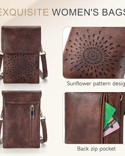 APHISON Small Crossbody Bags for Women Trendy, Leather Phone Wallet Purses Handbags Card Slots with Adjustable Strap