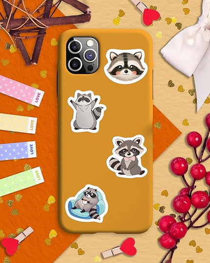 100Pcs Raccoon Stickers for Water Bottle, Laptop - Raccoon Gifts & Party Supplies - Gift for Women & Men