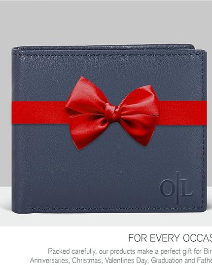 Oak Leathers Slim Leather Wallet for Men - RFID Wallets Credit Card Holder Ultra Thin Gift for Mens, Front Pocket Minimalist Design