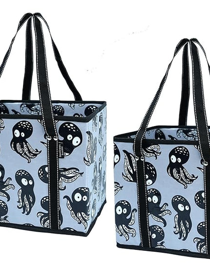 BeeGreen Large Waterproof Reusable Bags Christmas Heavy Duty Shopping Tote for Groceries Pool Gift with Webbing Handles
