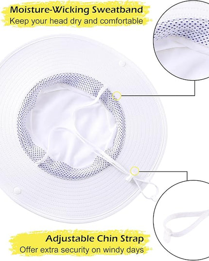 Connectyle Men's Sun Hat UPF 50+ Wide Brim Bucket Hats for Fishing Hiking Gardening Adjustable Boonie Hat Outdoor Safari Hats
