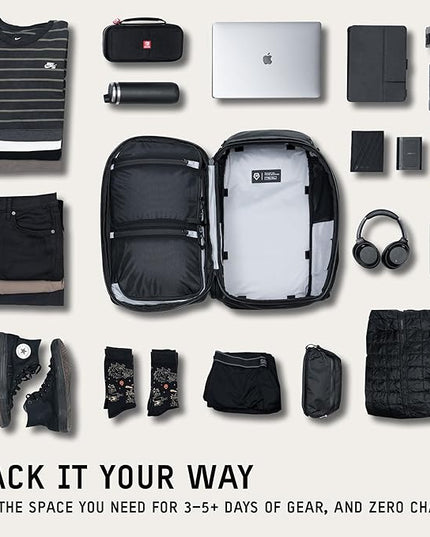 WANDRD TRANSIT Travel Backpack (45L): Large Expandable Carry-On Adventure Bag – Weather-Resistant Travel Backpack with Laptop Sleeve, Dual Side Access & Hidden AirTag Pocket