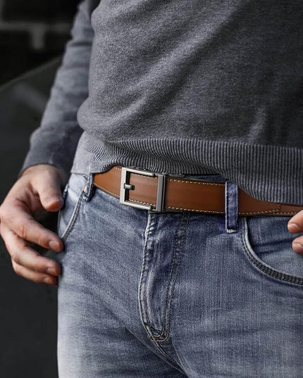 CHAOREN Leather Ratchet Belt Men - Mens Belts Casual Accessories for Every Occasion (35mm)