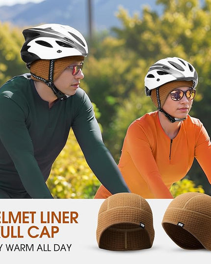 Skull Cap Helmet Liner, Winter Thermal Cycling Cap for Men & Women, Lightweight Cycling Hat for Biking Running Outdoor Work