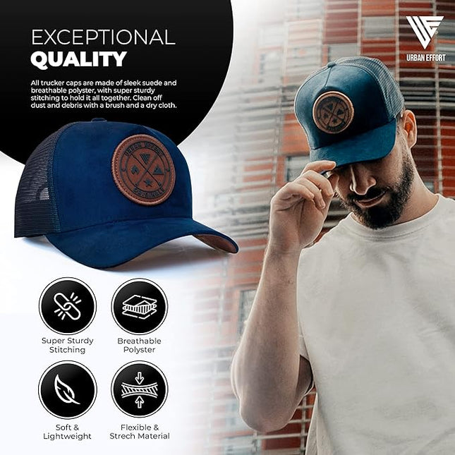 Urban Effort Mesh Back Cap - for Men and Women Baseball Hat 5-Panel Trucker Hat - Great Snapback Closure for Hunting & Hiking