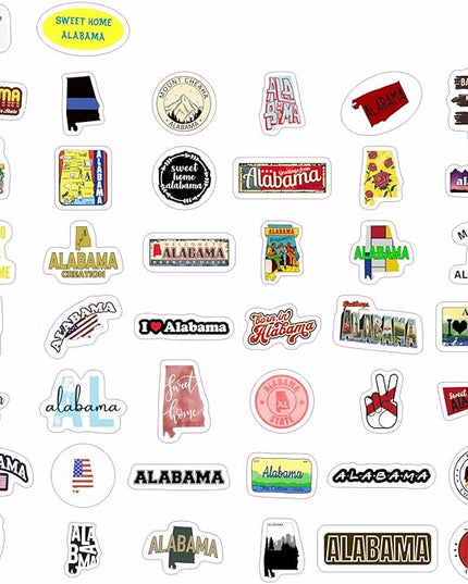 BulbaCraft Alabama Stickers for Laptop, Alabama Party Supplies & Decorations, Gifts for Women & Men