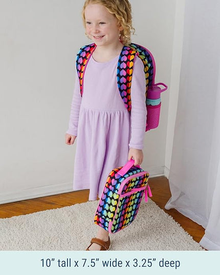Wildkin ECO rPET Insulated Original Lunch Bag – Durable, Stylish, Ideal for School & Travel - Rainbow Hearts