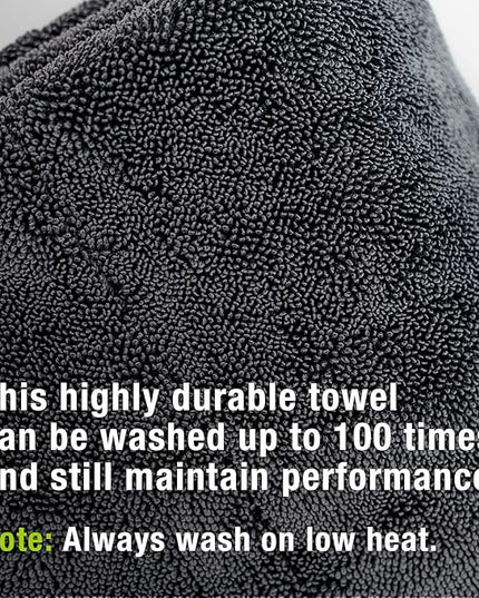 ExoForma Mega Car Drying Towel - Holds Up to 9 lbs, No Streaks, Scratches, or Water Spots | 1200 GSM Microfiber Double Twist Pile & Edgeless Design, 1 Quick & Effortless Dry - 24” x 36”