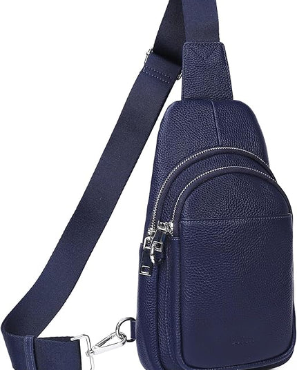 befen Genuine Leather Small Sling Bag for Women Anti-Theft Crossbody Chest Bags Fanny Packs for Travel with RFID Card Slots