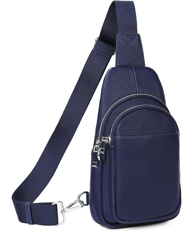 befen Genuine Leather Small Sling Bag for Women Anti-Theft Crossbody Chest Bags Fanny Packs for Travel with RFID Card Slots