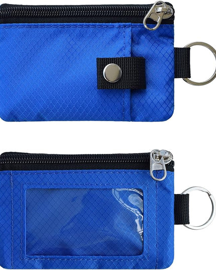 Minimalist RFID Blocking Small Wallet with ID Window,WaterResistant Zip Id Case Wallet with Lanyard Keychain for Cards,Cash,Travel,Women,Men