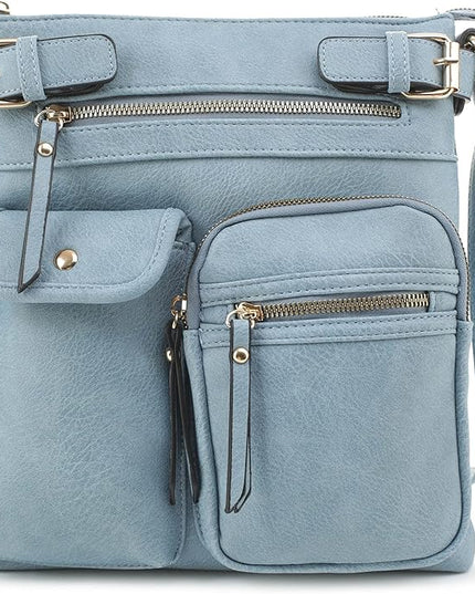 SG SUGU Katie Lightweight Medium Crossbody Bag Shoulder Bag with Multi Pocket for Women