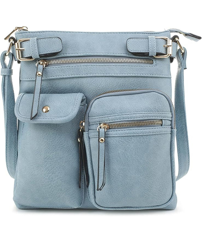 SG SUGU Katie Lightweight Medium Crossbody Bag Shoulder Bag with Multi Pocket for Women