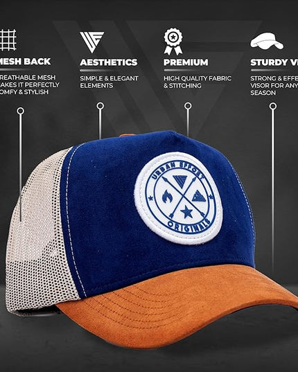 Urban Effort Mesh Back Cap - for Men and Women Baseball Hat 5-Panel Trucker Hat - Great Snapback Closure for Hunting & Hiking
