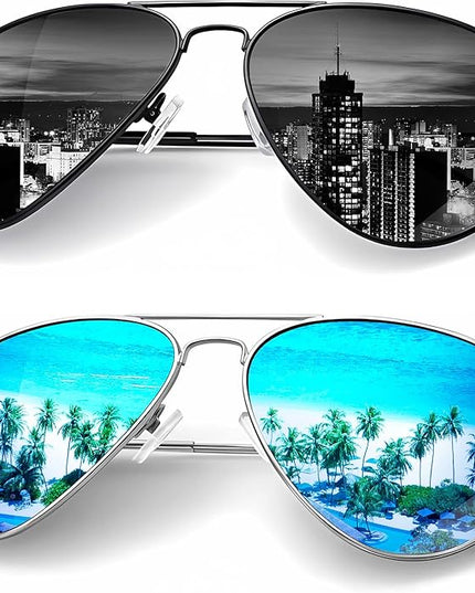 KALIYADI Classic Aviator Sunglasses for Men Women Driving Sun glasses Polarized Lens UV Blocking