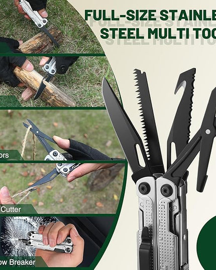 MOSSY OAK Multitool, 20-in-1 Stainless Steel Multi Tool Pliers, Self-locking Pliers with Sheath-Perfect for Outdoor, Survival, Camping, Hiking