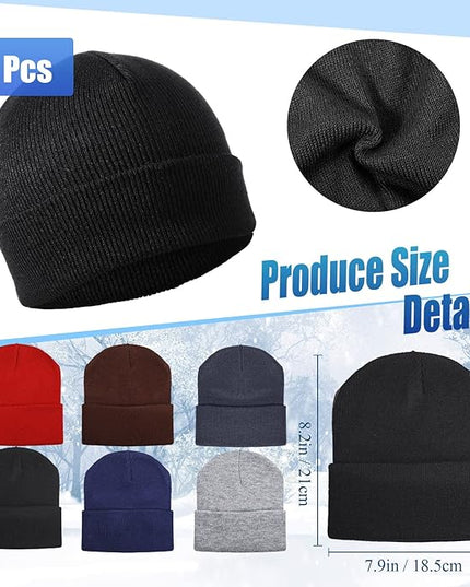 Hillban Winter Beanie Hat Gloves Set with Warm Socks Bulk, Homeless Knitted Beanie Cap Thick Thermal Winter Gloves Socks Pack