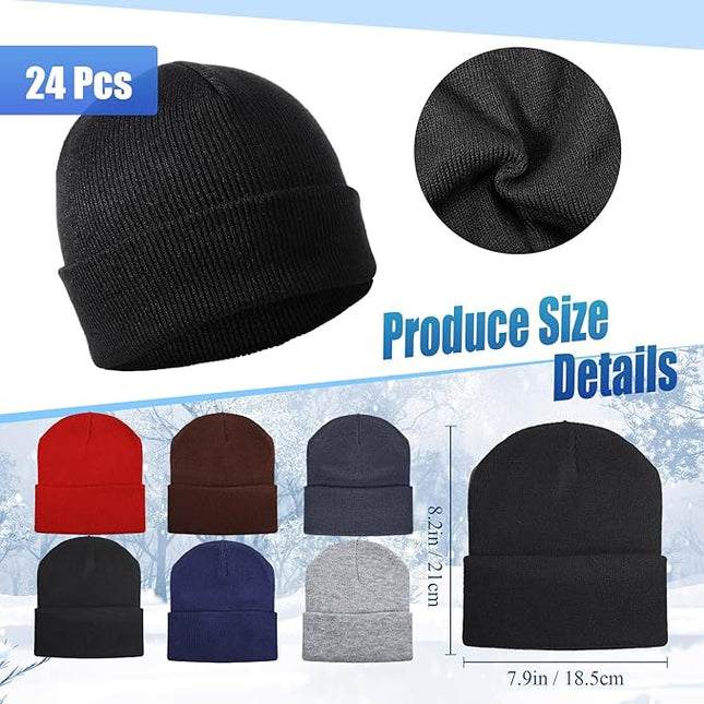 Hillban Winter Beanie Hat Gloves Set with Warm Socks Bulk, Homeless Knitted Beanie Cap Thick Thermal Winter Gloves Socks Pack