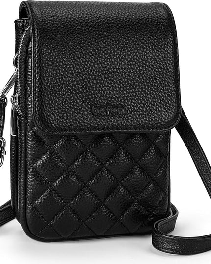befen Genuine Leather Small Crossbody Bags for Women, Cell Phone Cross body Purse Bag with RFID Blocking Card Slots