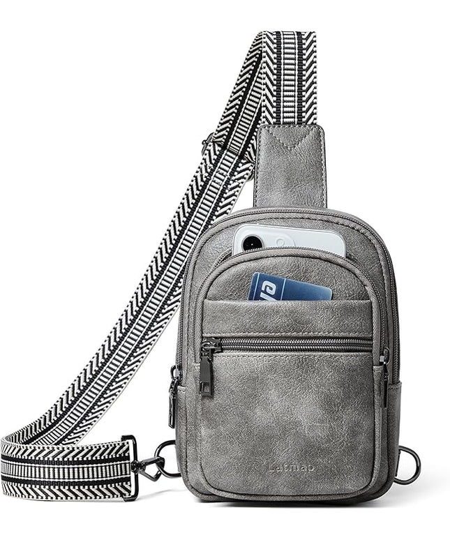 Sling Bag For Women Faux Leather Small Casual Daypack Backpack Fanny Pack Crossbody Chest Bags Purse