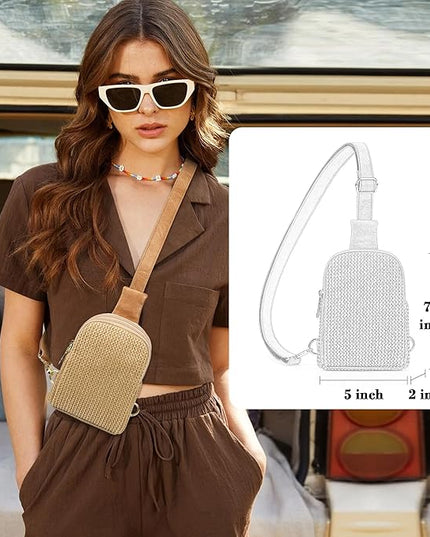 INICAT Faux Straw Crossbody Bags Beach Gifts Valentines Day Her Cruise Ship Essentials Women Summer Small Sling Purses