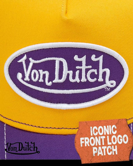 Von Dutch Unisex Trucker Hat - Curved Bill Mesh Back Retro Classic Adjustable Snapback Baseball Cap for Men and Women