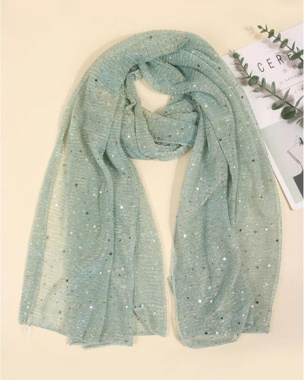 Floerns Women's Sequin Bandana Square Scarf Silk Scarves Mesh Shawl and Wrap for Evening Dresses