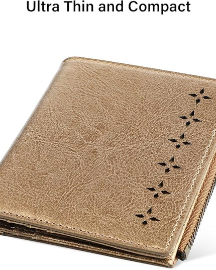 Lavemi Ultra Thin Small Compact Leather Womens Girls Wallets RFID Blocking Credit Card Holder for Women