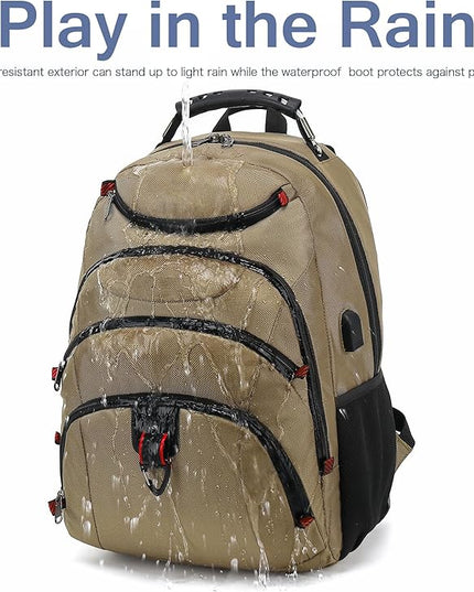 Boavan Laptop Backpack for men, 15.6 inch Laptop Bag with USB Port, Waterproof Travel Work Backpack Purse, Anti-Theft Teacher Nurse Doctor Casual Bookbags Office Business backpack，Khaki