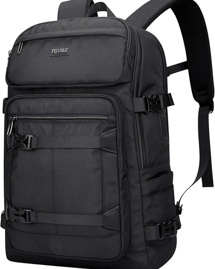 PIJUSHI Travel Backpack for Women Men Flight Aprroved Carry on Bag Large Casual Luggage Backpack Fit 16 inch Laptop(PE050 Black)