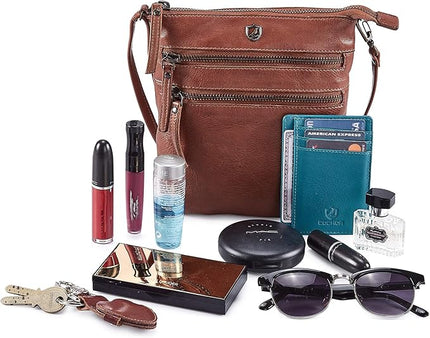 Crossbody Sling Bag for Women Small Real Leather Purse Vintage Travel Crossover Shoulder Bag Handmade