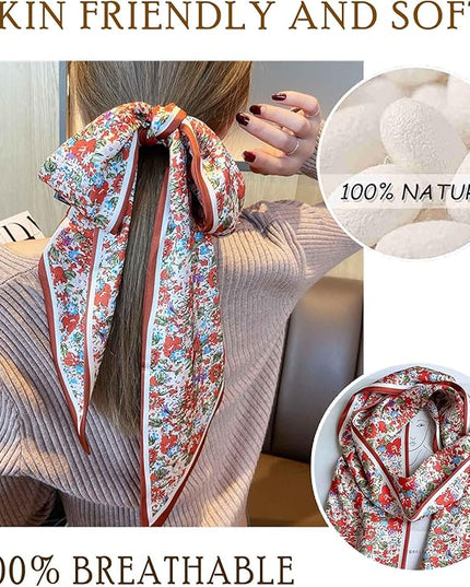 Dailyacc Hair Scarf for Women Fashion Silky Satin Headscarf Wrap Breathable Lightweight Neck Scarves For Handbag