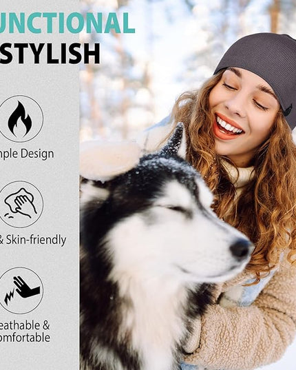Beanie for Men, Soft Cotton Beanie for Women, Warm Unisex Winter Hat, Running Skull Cap for Cold Weather Activities