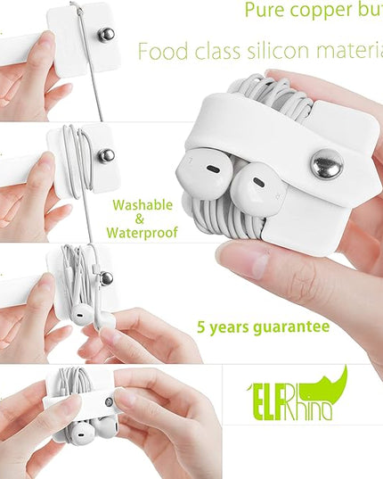 Cord Organizer Earbuds Holder Earphone Wrap Earphones Organizer Headset Headphone Earphone Wrap Winder Cord Manager Cable Winder White