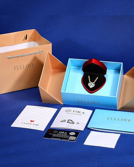 ForeverLove Heart Necklaces for Women, 4-2 Carats Heartshap Moissanite, Silver Pendant Jewelry, Anniversary Birthday Gifts for Wife, Girlfriend, Daughter, Mom
