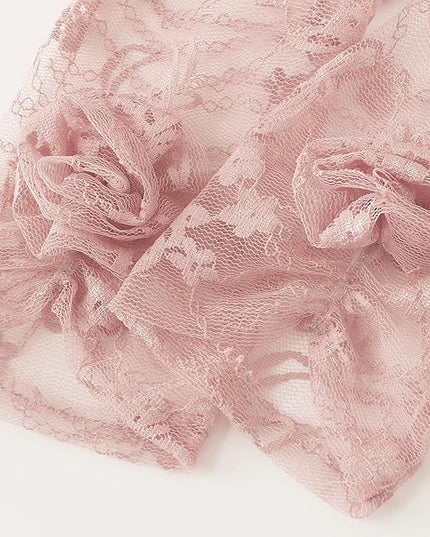 BABEYOND Lace Gloves Women - Floral Opera Gloves Stretchy Elegant Tea Party Accessories for Wedding Prom Evening Party